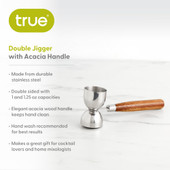 Double Jigger with Acacia Handle by True