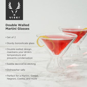 Double Walled Martini Glasses by Viski