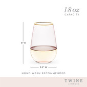 Rose Crystal Stemless Wine Glass Set by Twine®