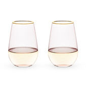 Rose Crystal Stemless Wine Glass Set by Twine®