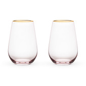 Rose Crystal Stemless Wine Glass Set by Twine®