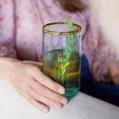 Aqua Bubble Glass Tumbler Set by Twine®