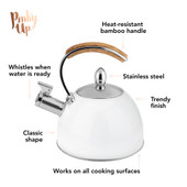 Presley White Tea Kettle by Pinky Up®