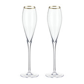 Gold-Rimmed Crystal Champagne Flutes by Viski®