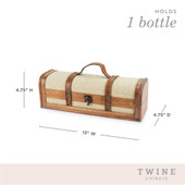 1-Bottle Vintage Striped Trunk Wine Box by Twine®