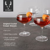 Angled Crystal Coupe Glasses (set of 4) by Viski®