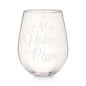 My Happy Place Stemless Wine Glass by Twine®