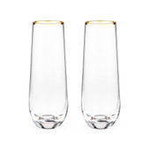 Gilded Stemless Champagne Flute Set by Twine