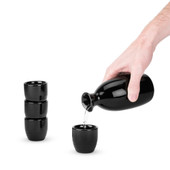 Moga: 5-Piece Sake Set in Black by True