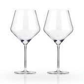 Angled Crystal Burgundy Glasses by Viski®