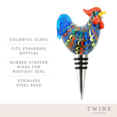 Rooster Glass Bottle Stopper by Twine®
