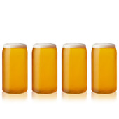Beer Can Pint Glasses, Set of 4 by True