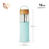 Dana Glass Travel Mug in Turquoise by Pinky Up