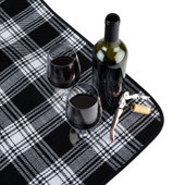 Dine Picnic Blanket in Black Plaid by True