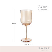 Tulip Stemmed Wine Glass in Amber by Twine Living