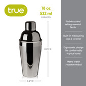 18oz Gunmetal Shaker by True