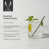 Gunmetal Lowball Straws by Viski