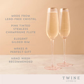 Rose Crystal Champagne Flute Set by Twine®