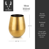 Gold Stemless Wine Glasses by Viski®