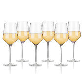 Angled Crystal Chardonnay Glasses (Set of 6) by Viski