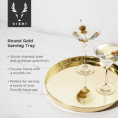 Round Gold Serving Tray by Viski®