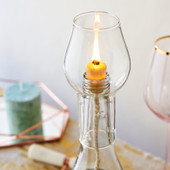 Glass Hurricane Bottle Lamp by Twine®