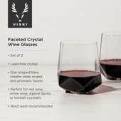 Faceted Crystal Wine Glasses by Viski®