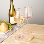Rose 14 oz. Crystal White Wine Glass Set of 4 by Twine®