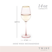 Rose 14 oz. Crystal White Wine Glass Set of 4 by Twine®