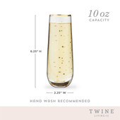 Starlight Stemless Champagne Flute Set by Twine®Starlight St