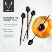 Gunmetal Deco Cocktail Picks by Viski®