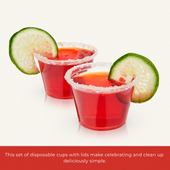 Party 2.5 oz Jello Shot Cups with Lids, set of 25 by Savoy
