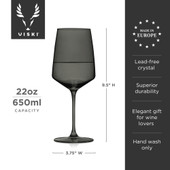 Reserve Nouveau Crystal Wine Glasses in Smoke By Viski (set