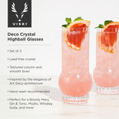 Deco Crystal Highball Glasses by Viski®