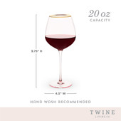 Rose Crystal Red Wine Glass Set by Twine®