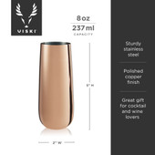 Copper Stemless Champagne Flutes by Viski®