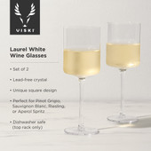 Laurel White Wine Glasses by Viski