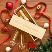 Holiday Spirit 1 Bottle Wooden Box by Twine