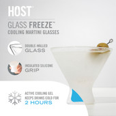 Glass FREEZE Martini Glass by HOST®  (set of two)