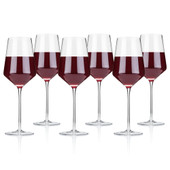 Angled Crystal Bordeaux Glasses (Set of 6) by Viski