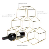 Gold Geo Counter Top Wine Rack by Viski®