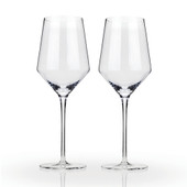 Angled Crystal Chardonnay Glasses by Viski®