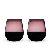 Rosado Recycled Stemless Wine Glass Set by Twine Living