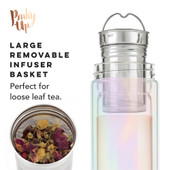 Blair Iridescent Glass Travel Infuser Mug by Pinky Up