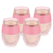 Wine FREEZE Cooling Cup in Translucent Pink Set of 4 by HOST