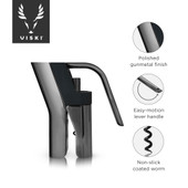 Gunmetal Heavyweight Lever Corkscrew by Viski®