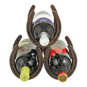 Horseshoe 3 Bottle Metal Wine Rack by Foster & Rye