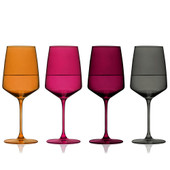 Reserve Nouveau Crystal Wine Glasses in Sunset By Viski (set