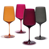 Reserve Nouveau Crystal Wine Glasses in Sunset By Viski (set