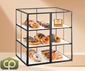Cal-Mil Monterey 3 Tier Bakery Display Case - 21" x 18 1/4" x 23", Stylish Black-Chicken Pieces